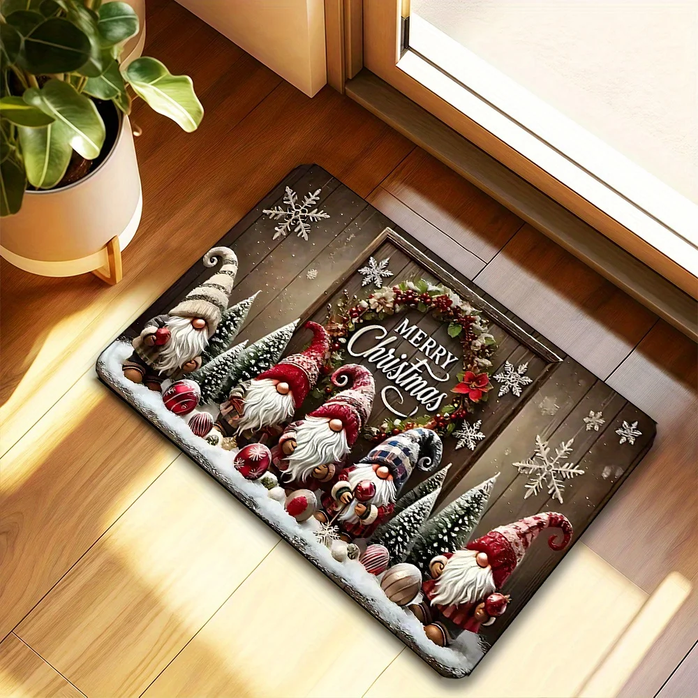 Christmas Theme Door Mat Santa Claus Design Carpet for Holiday Decor Balcony Bedside Rugs Home Decor Welcome Rug Floor Mat