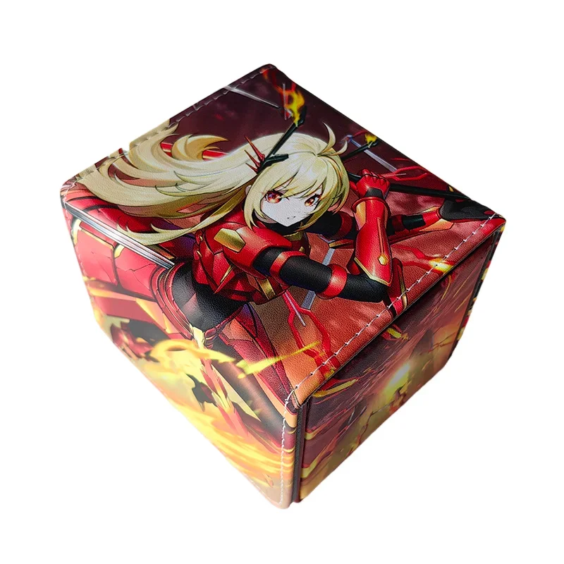 PTCG OPCG OCG Anime Game Pokemon Yu Gi Oh TCG Card Box Leather Storage Box Acerola Lillie Sky Striker Ace Collection Gift Toys