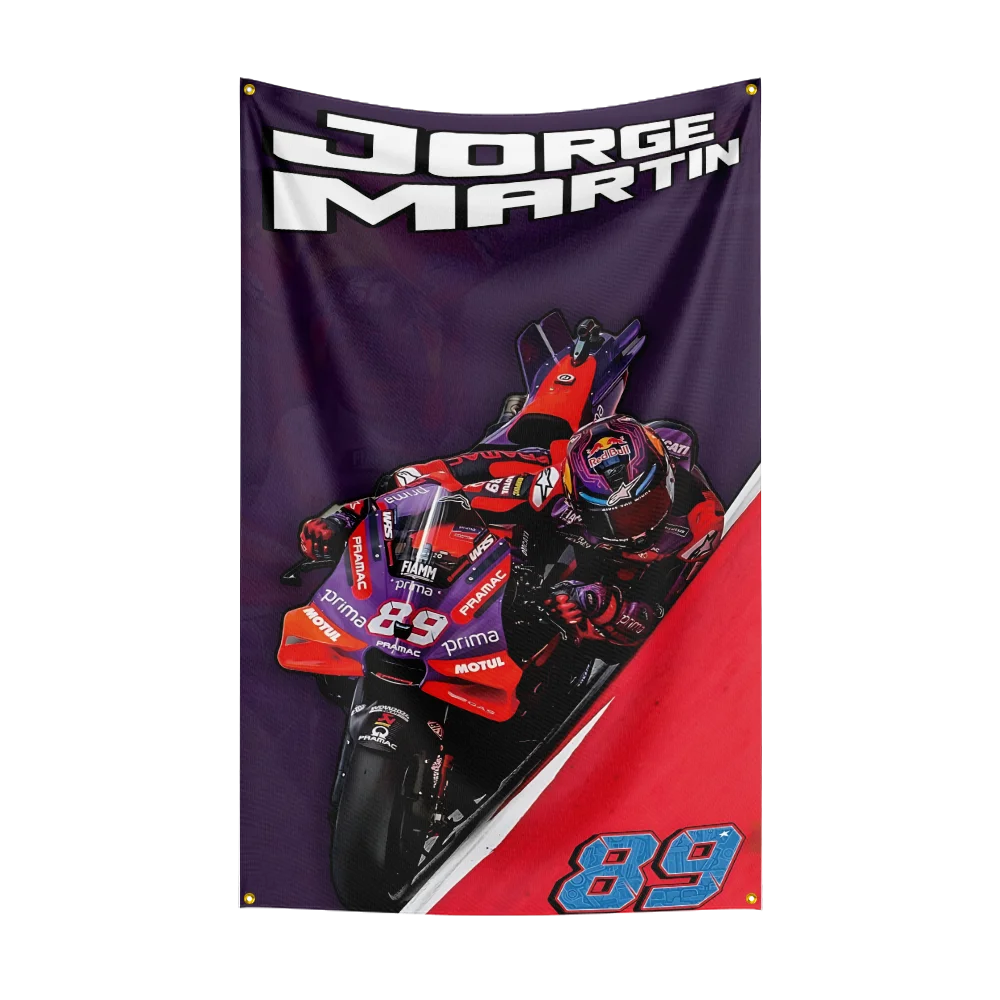 3x5 Ft J-Jorge Martis 89 Motorcycle Flag Polyester Digital Printing Banner for Garage Wall Art Out Door Decoration