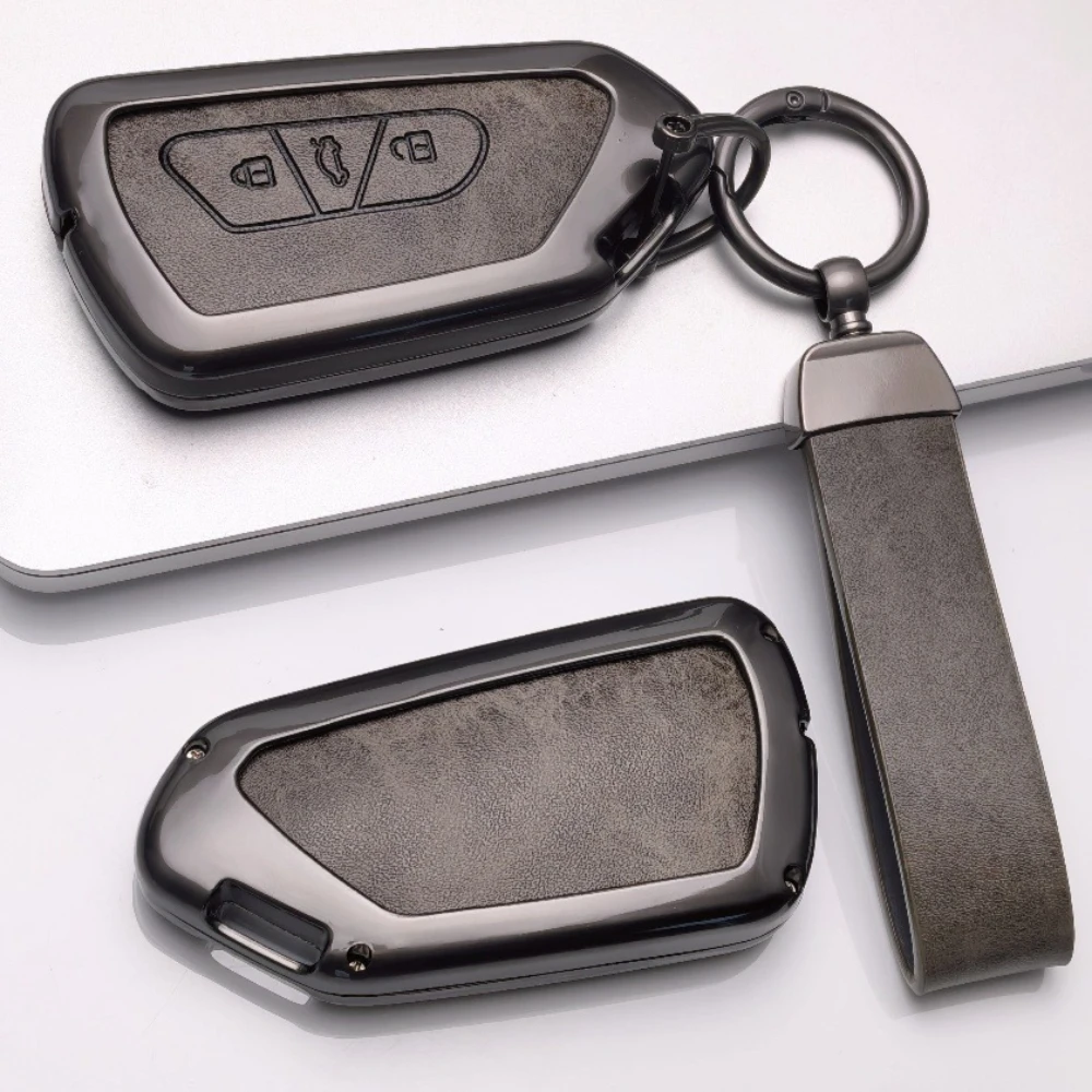Zinc Alloy Leather Key Case for Skoda Octavia 4 A8 MK8 For Seat Leon Fr Mk4 Cupra Formentor 2023 accesorios For VW Golf 8 ID4 view 4