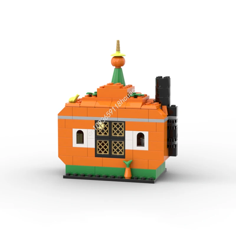 197 قطعة MOC نموذج منزل اليقطين اللبنات الطوب الحرفية اللعب الإبداعية وحدات عيد ميلاد التعليم تجميع هدايا عيد الميلاد