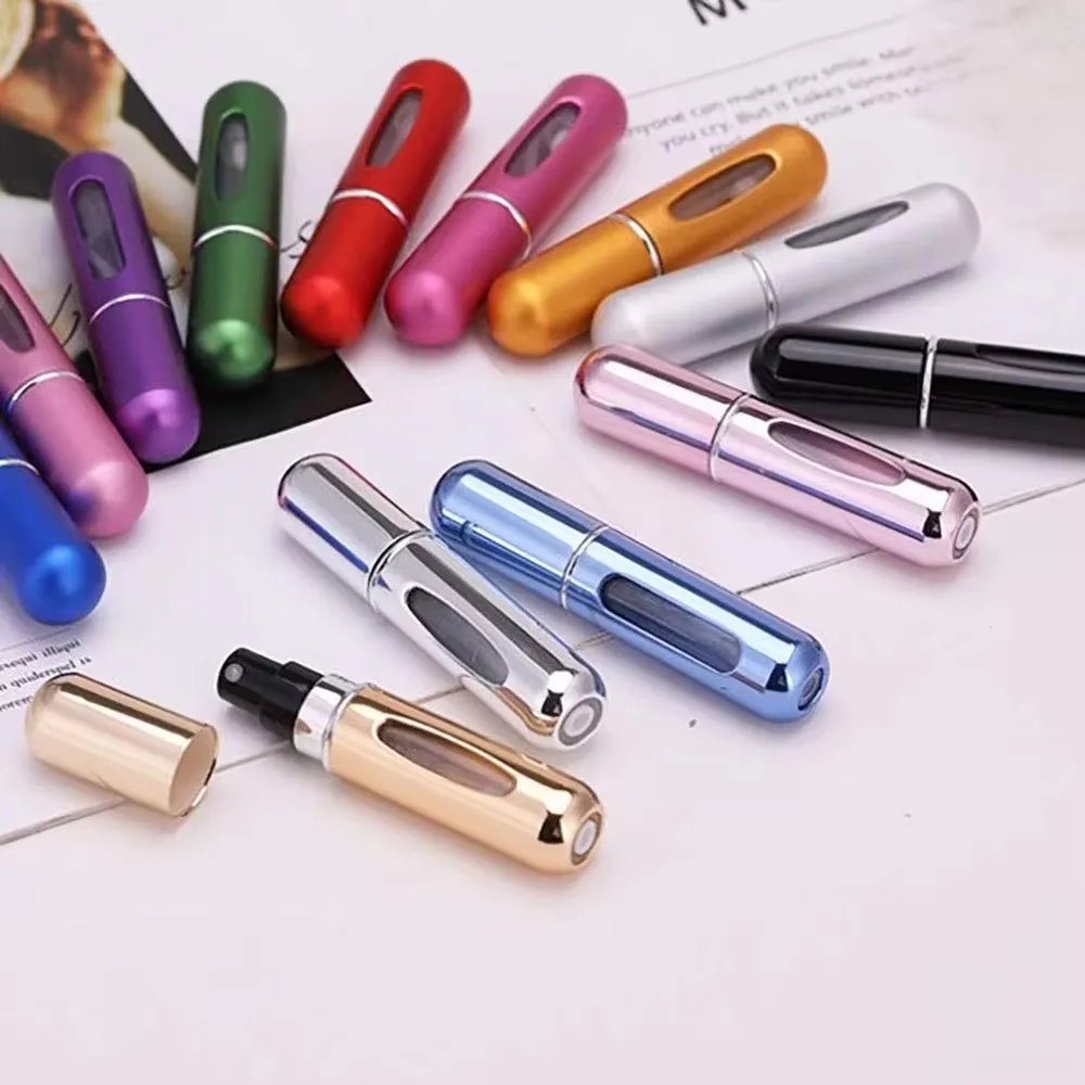 1/5Pcs 5ml 8ml Mini Portablei Refillable Perfume Bottle Atomizer Pump Aluminum Spray Bottle Cosmetic Container Travel  Makeup