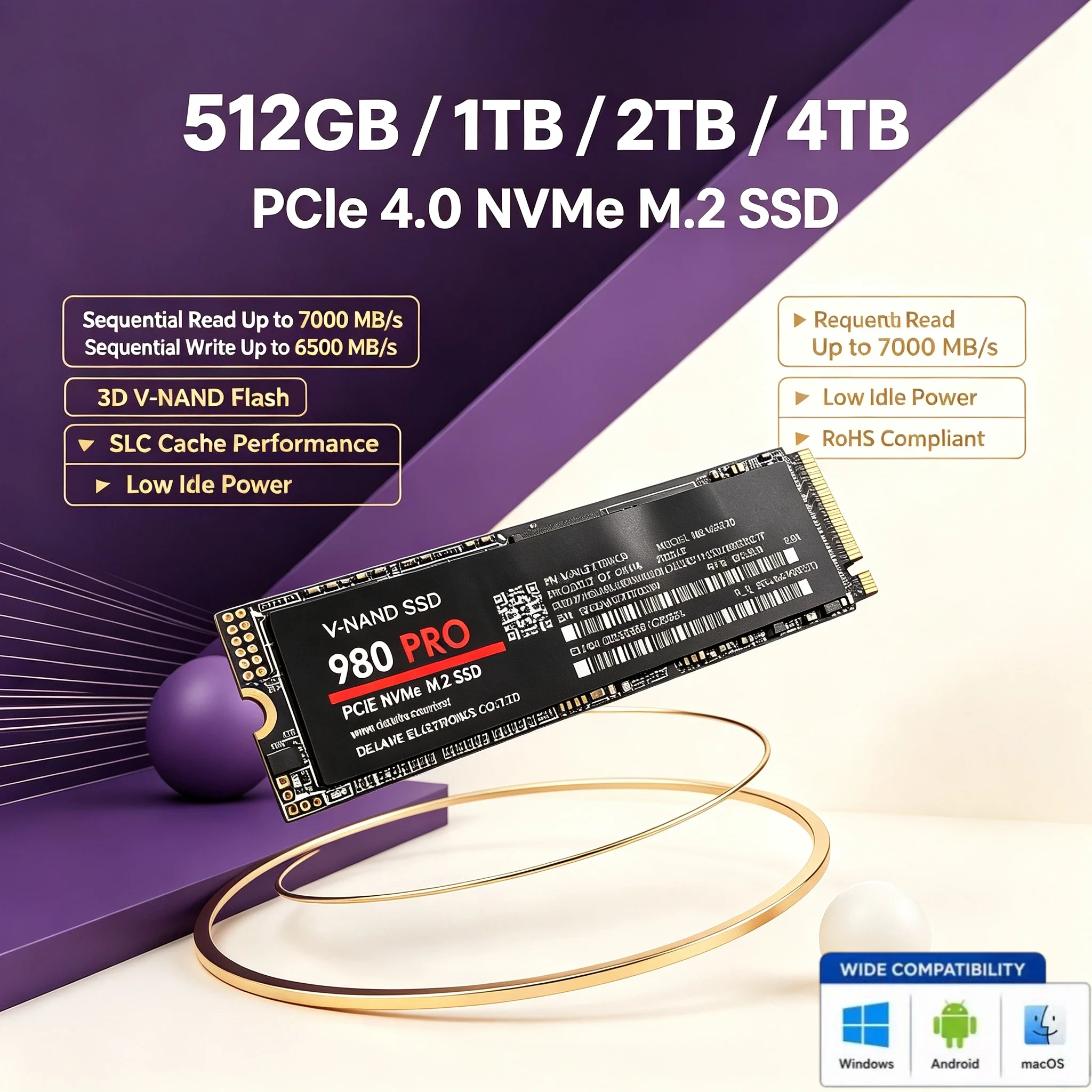 M.2 NVMe NGFF Internal SSD 512GB 1TB 2TB 4TB Hard Disk Drive for Gaming Laptop Desktop Computer Pro Max Elite Unit Ultra