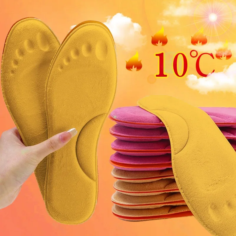10pcs Unisex Self Heated Thermal Insoles Winter Warm Thicken Memory Foam Shoe Pads Men Women Sports Shoes Self-heating Shoe Pads