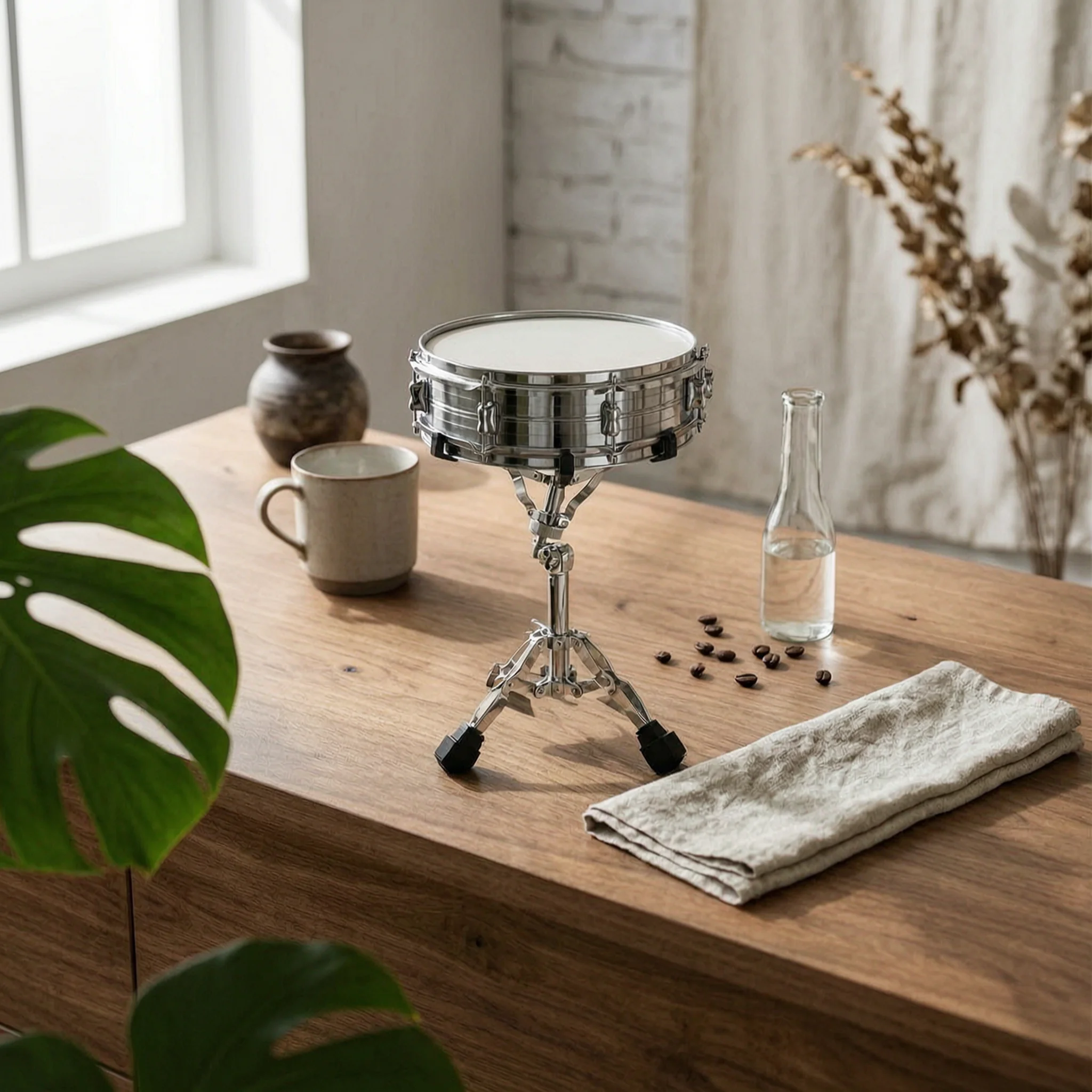 

Snare Drum Stand Adjustable Height Double-Braced Snare Stand Percussion Hardware Rubber Feet Music Gear for Studio