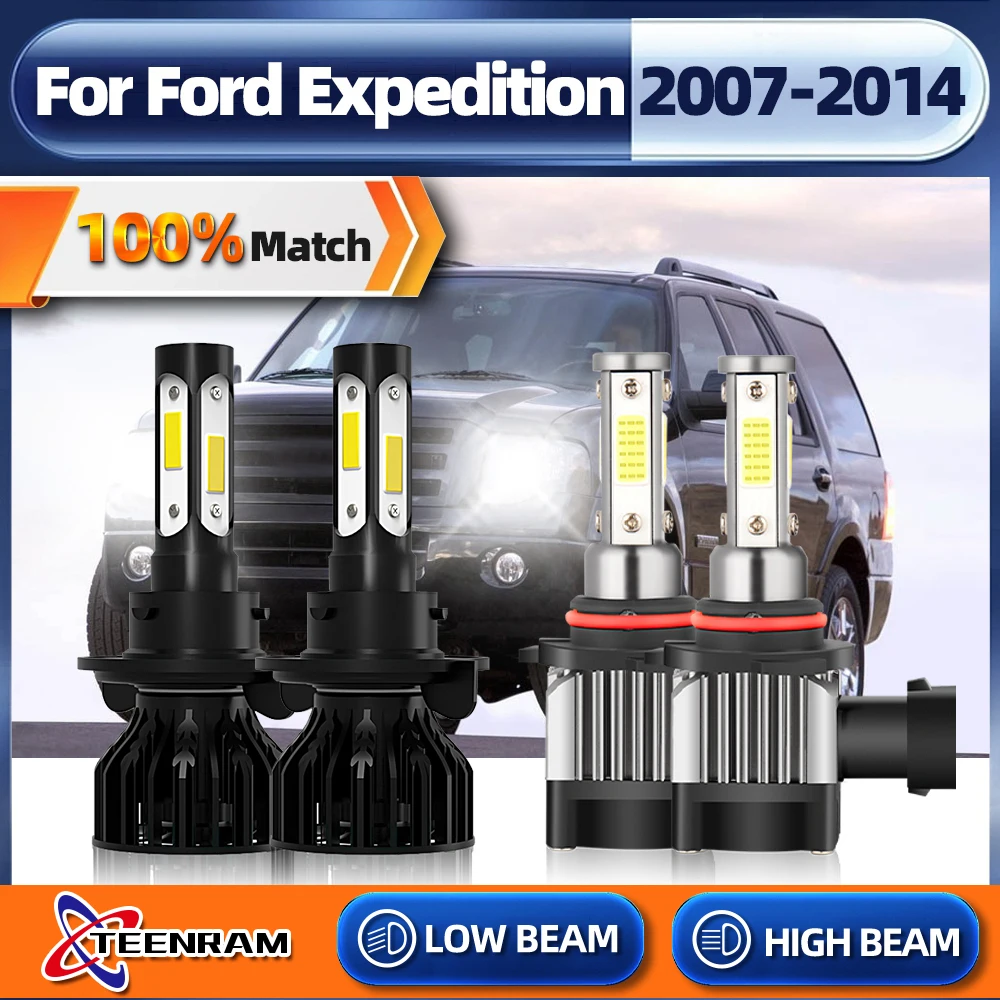 

High Lumens Led Headlight Brightest Upgraded 6000K White Fog Light With Wireless Fanless for Ford Expedition 2007-2012 2013 2014