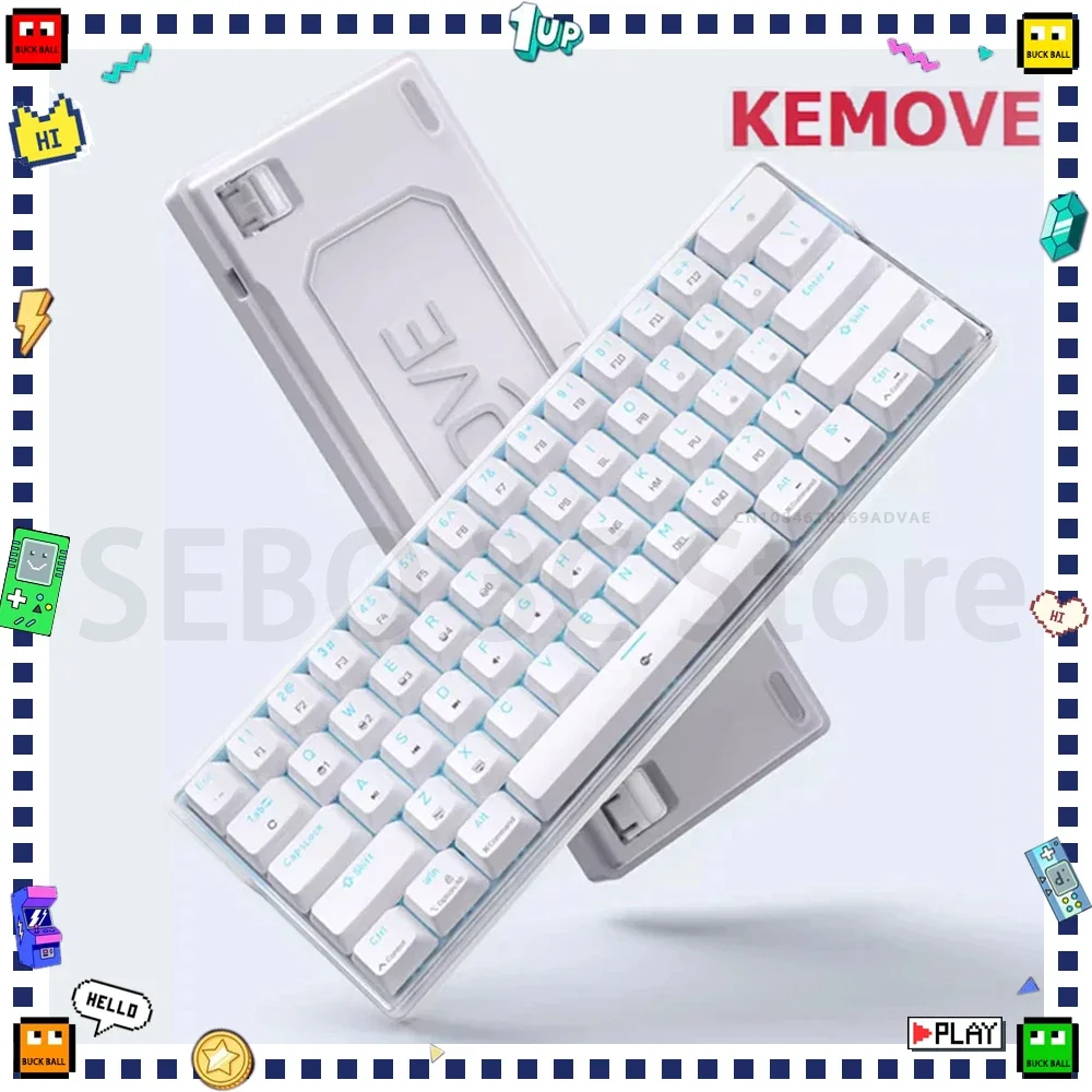 kemove teclado gaming mecanica com rgb backlight hot swap ergonomico portatil com fio pc gamer acessorio de escritorio presente k61se 01