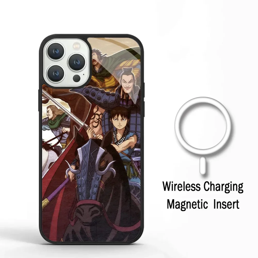 Anime Kingdom Manga Phone Case For IPhone 11 12 13 14 15 Plus Pro Max Mirror Acrylic Cover For Magsafe Wireless Charging