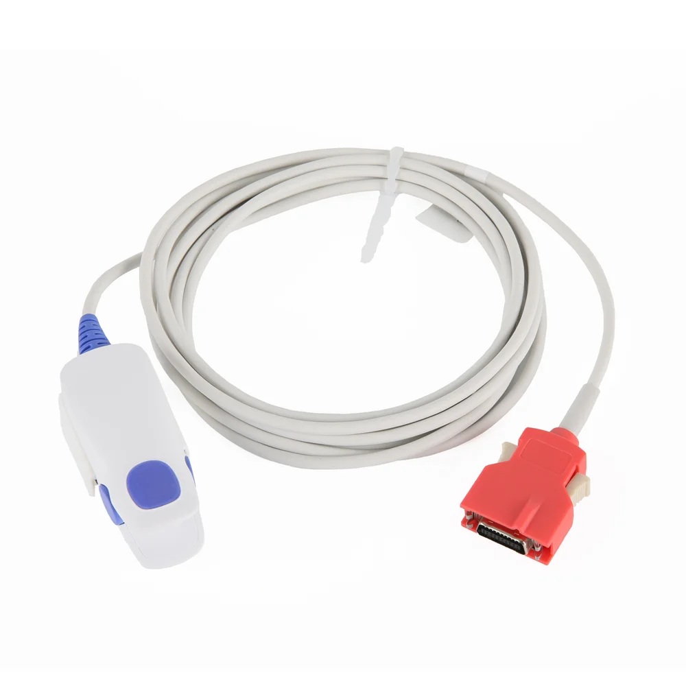 2054 spo2 sensor compatible, Lifepak 15 20-pin adult clip reusable Spo2 probe