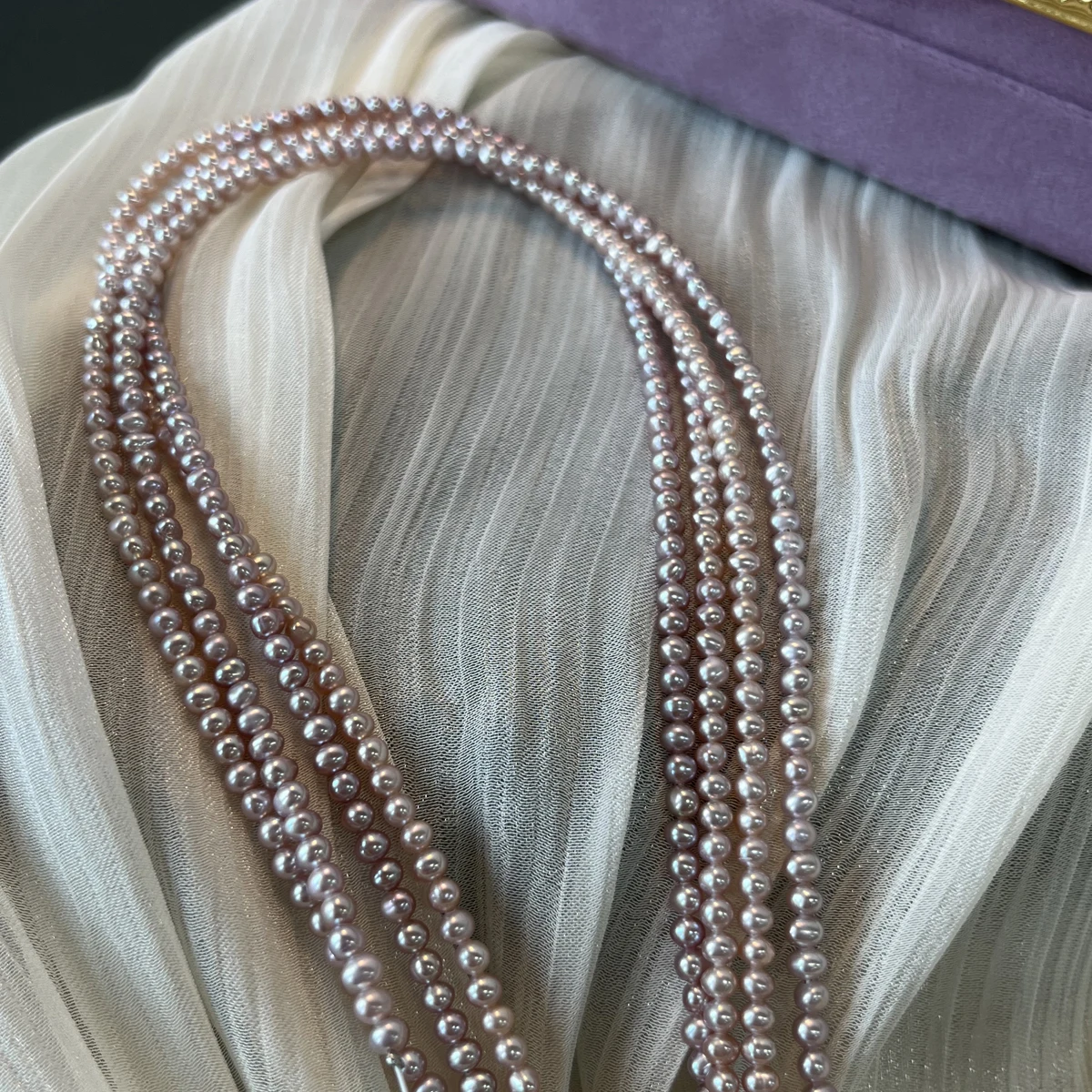 

Natural Freshwater Purple Pearls Beading 3-4mm AAA Small Round Pearls Spacer Beads for Jewelry Making DIY Necklaces Accessories
