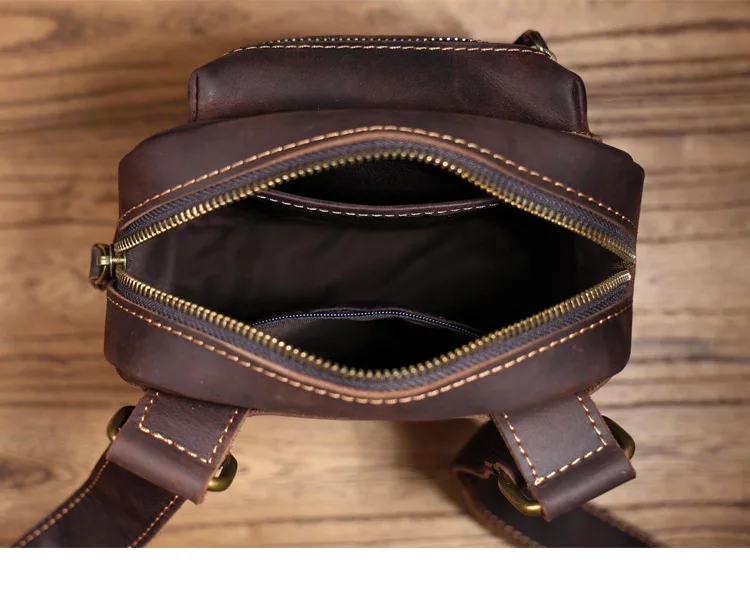 vintage crazy horse cowhide men's shoulder bag outdoor simple casual luxury natural genuine leather small phone crossbody bag