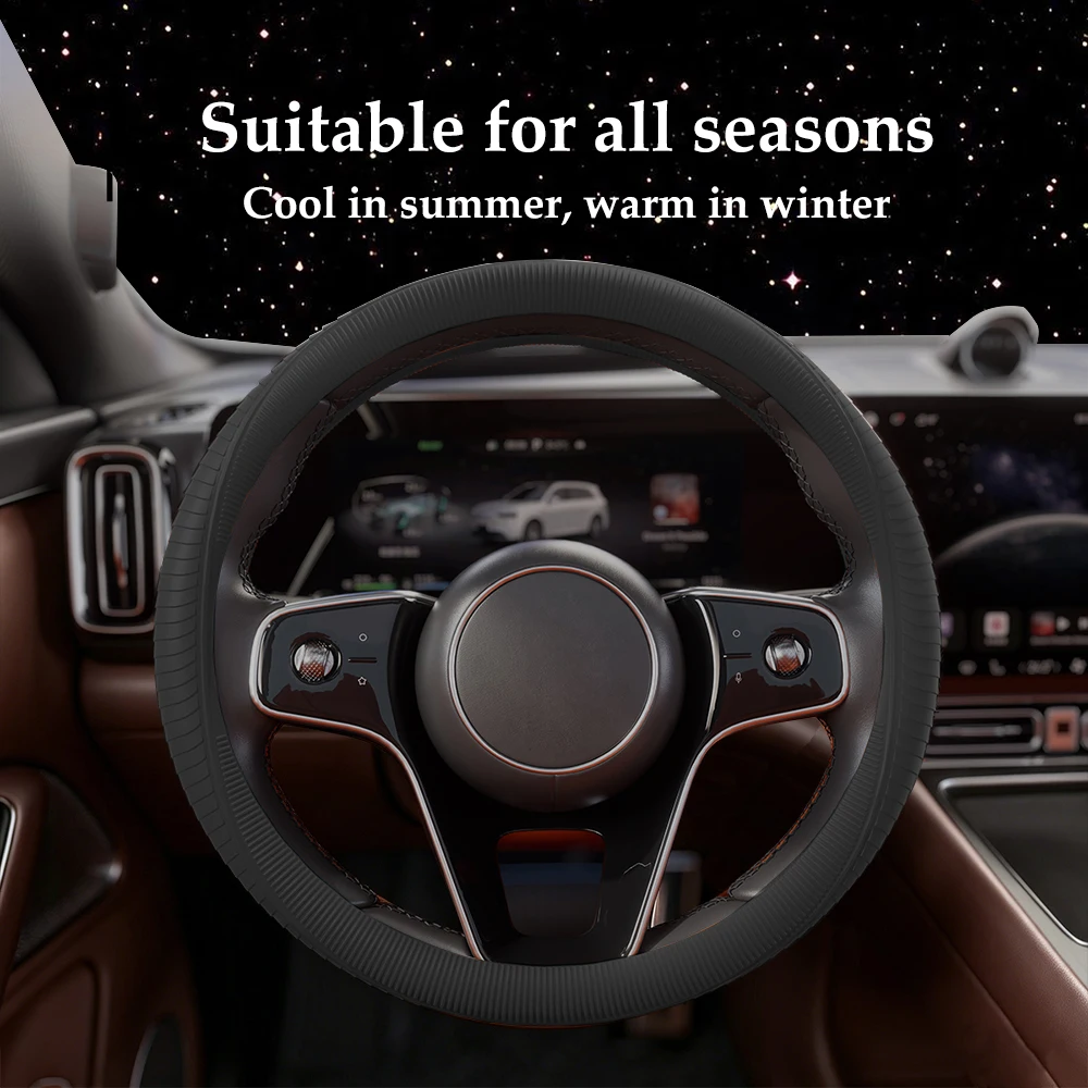 Soft Silicone Steering Wheel Cover Wear-resistant Tire Pattern Car Accessories Auto Protective Decoration Steering Wheel Cover