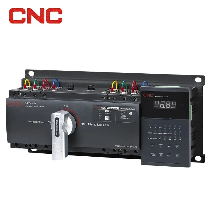 CNC integrado/tipo dividido ATS ON OFF interruptor 63A 125A 250A 400A 630A 3P/4P interruptor de transferencia automática con Control remoto RS485