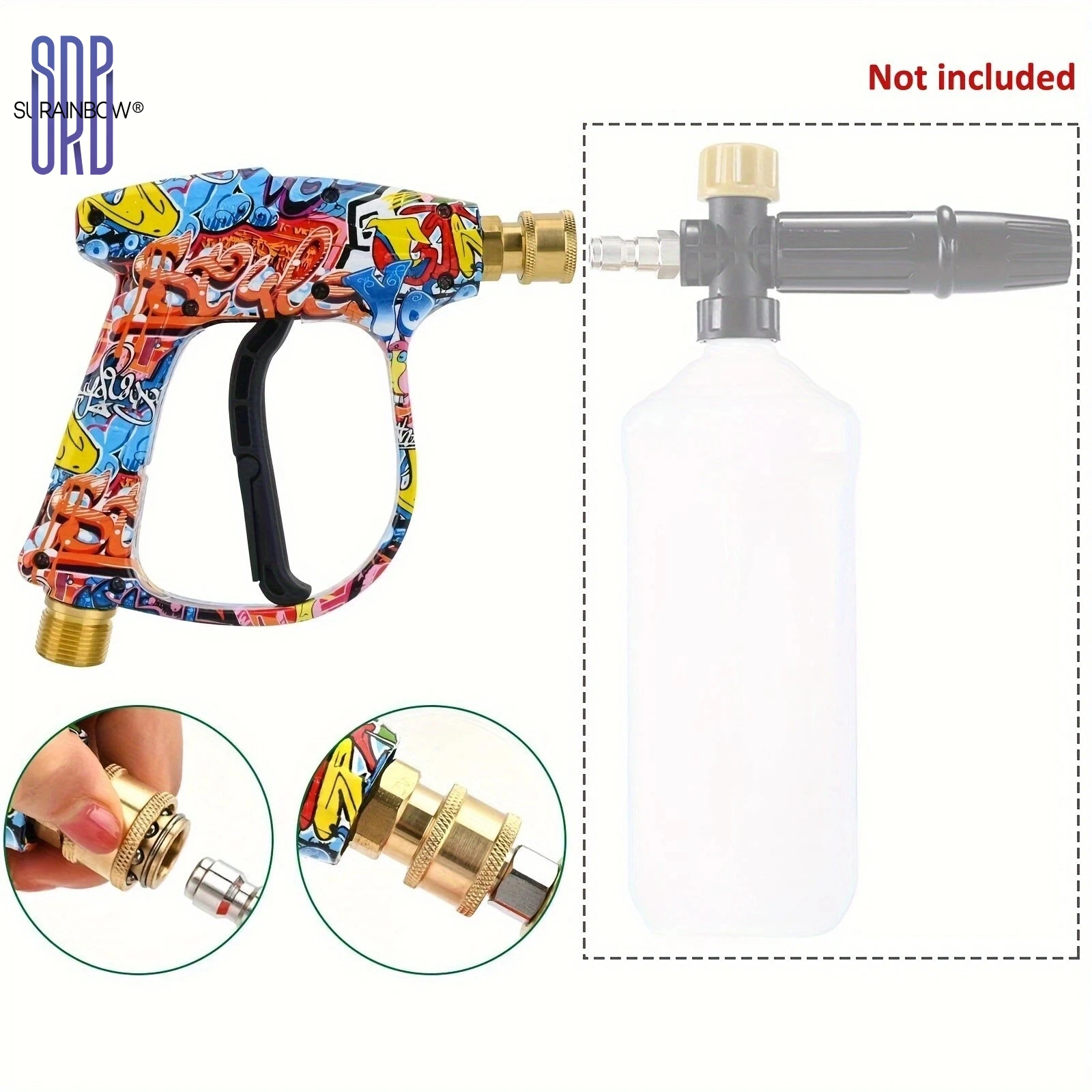 33.81oz 폼 노즐이 포함된 2200psi 고압 물총 |   1/4 퀵 커넥트 노즐 세트, K 시리즈 압력 세척기 모델용