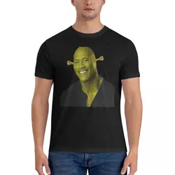 Dwayne Johnson Men T Shirt Shrek Vintage Tees Short Sleeve Crewneck T-Shirts Pure Cotton Party Clothes