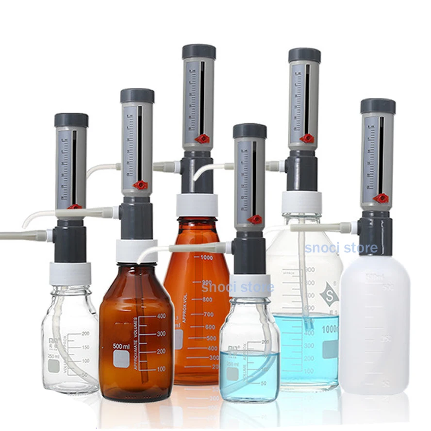 Lab Bottle Top Dispenser Economic Dispenser 0-25ml Adjustable Liquid Adder Semi-automatic Liquid Dispenser With GL45 Adapter，1Pc