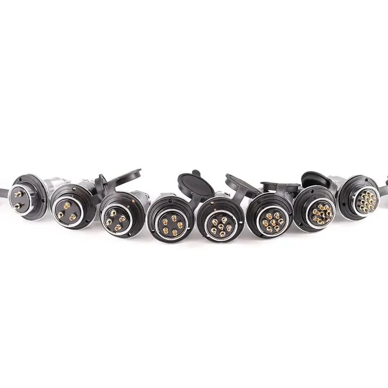 5sets M20 M25 M30 DF20 DF25 DF30 GX20 GX25 flange mounting 3-hole aviation plug 2Pin 3/4/5/6/7/8/910/11/12/14pin connectors