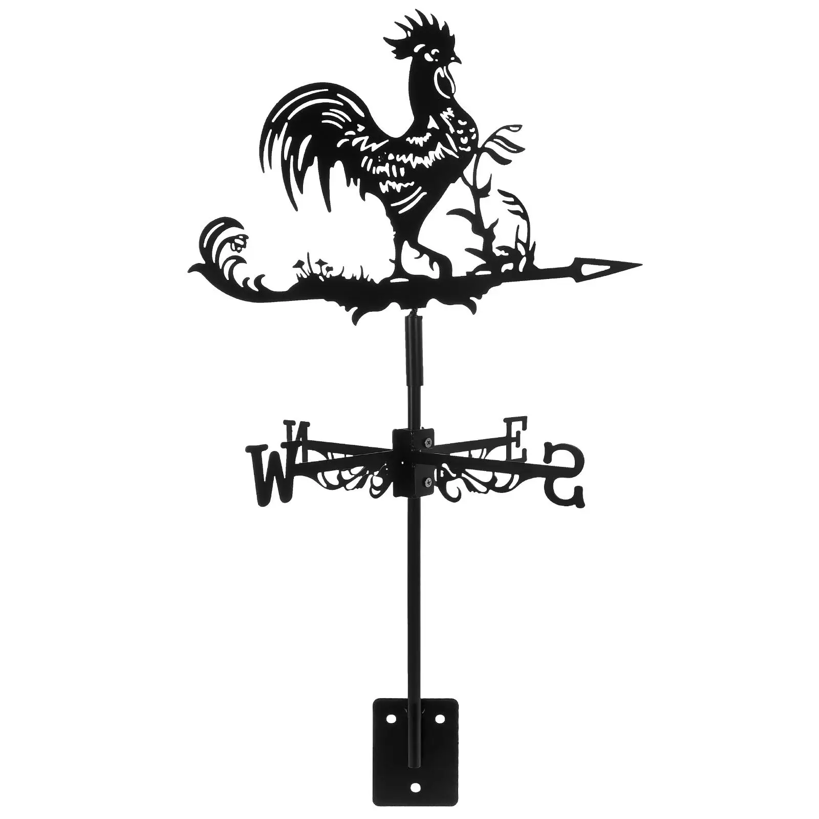 

Wrought Iron Vane Rooster Weather Vanes For Sheds Durable Metal Mount Wind Direction Indicator Yard Decoration