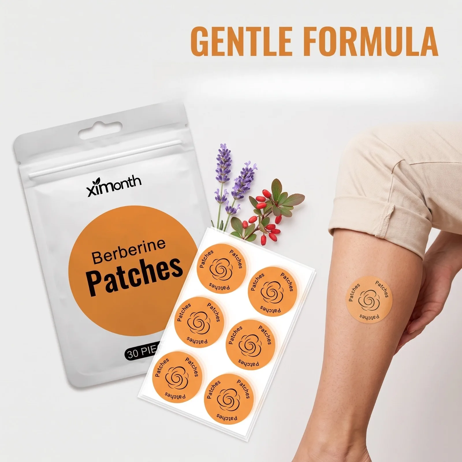 Berberine Patches Light Management Assistance Energy Supporteasy to Use Body Loss Sticker