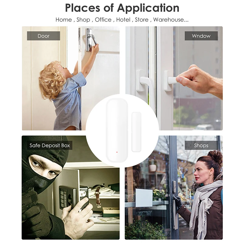 Detectores de Sensor de apertura y cierre de puerta inteligente, protección de seguridad, Control remoto de vida inteligente, puertas de ventana, detectores abiertos cerrados
