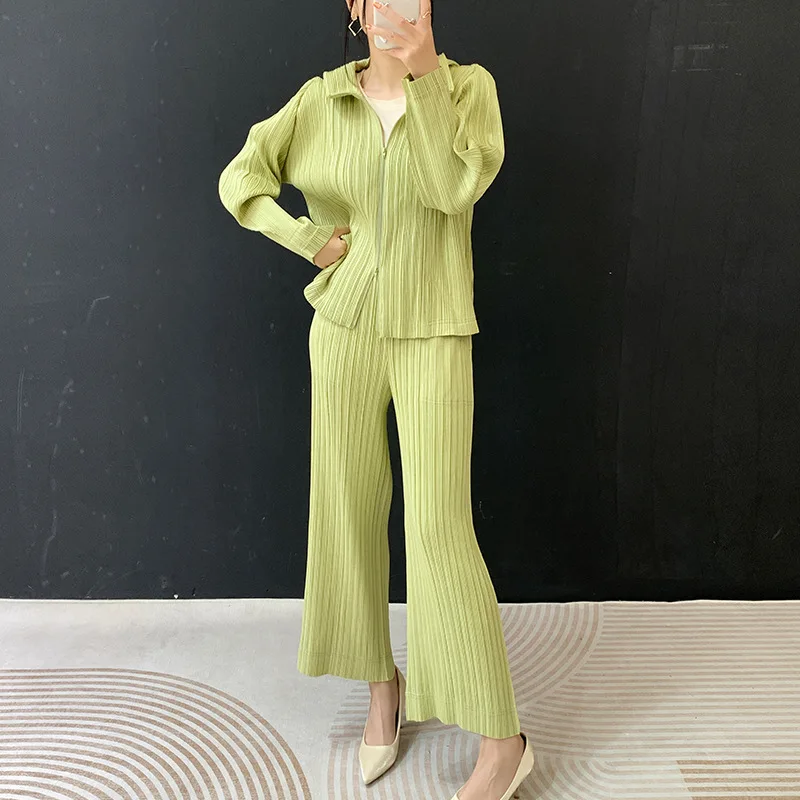 Women Casual Suit Hooded Jacket High Waist Wide Leg Pants Suitable Outings in 2026 Spring Fashion Paired Female Clothing