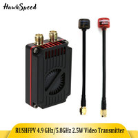 RUSHFPV 4.9/5.8GHz 2.5W VTX 8+48CH Channel IRC Tramp Protocol 7-30V Dual-frequency Video Transmitter for RC FPV Long Range Drone