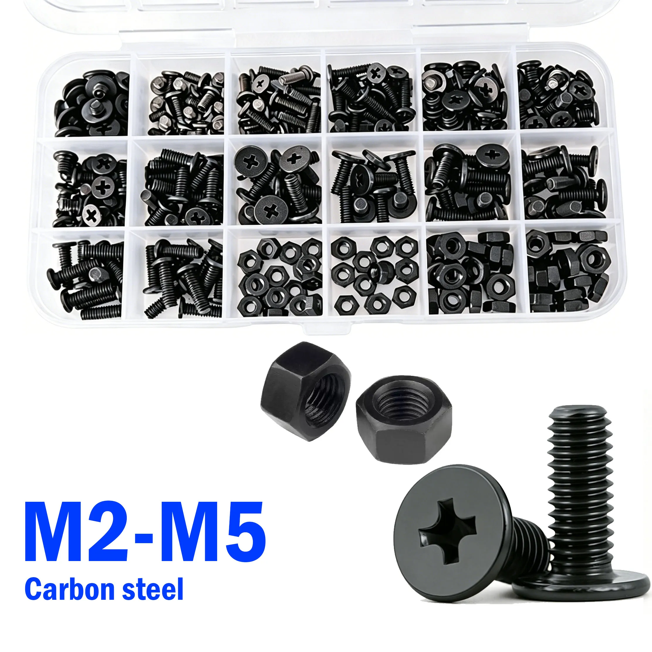 M2 M2.5 M3 M4 M5 Black Zinc Plated Cross CM Screw Electronic Repair Small Screws Laptop Replacement Set
