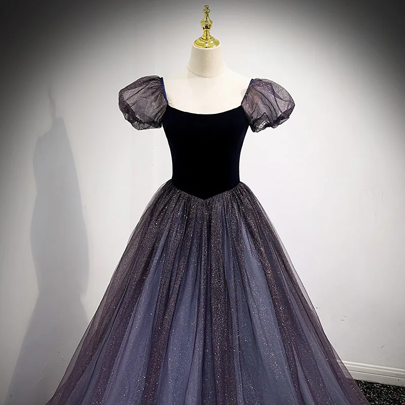 Robe de soirée de Banquet en maille pour femmes, jupe bouffante amincissante à la mode pour réunion annuelle, robe d'examen d'art Vocal Solo, nouvelle collection 2025