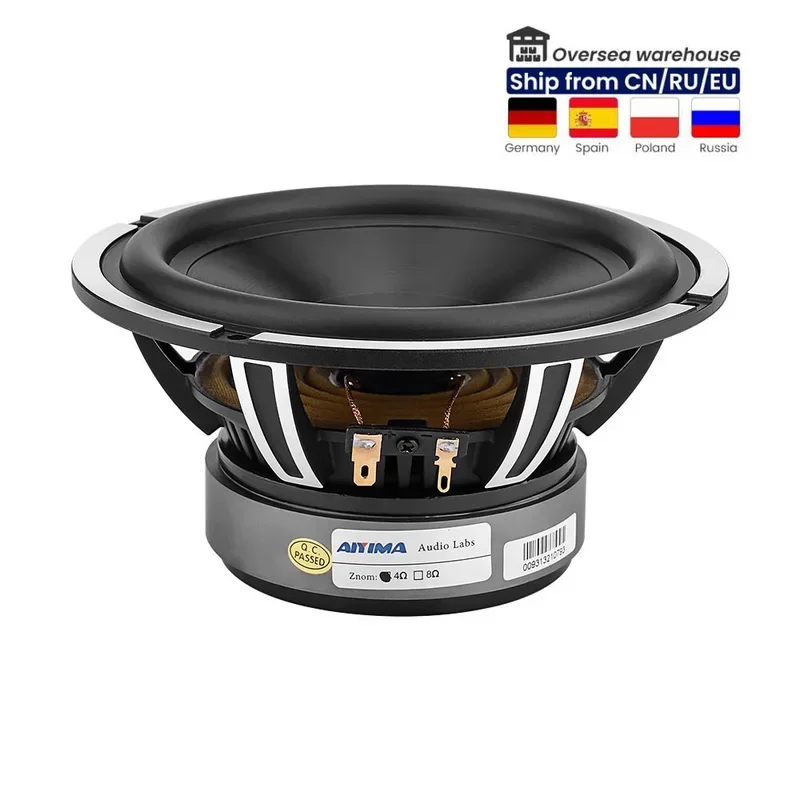 

New 1Pcs 6.5 Inch Woofer Speaker 50W 4 Ohm Bass Audio Car Sound Speaker Driver Aluminum Ceramic Black Diamond Cast Booksheft