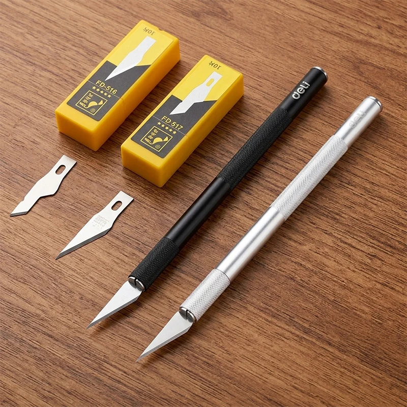 Aluminum Alloy Handle Carving Knife SK5 25° Blade with SK2 25° & 45° 0.5mm Blades for DIY Craft Art Cutting Engraving