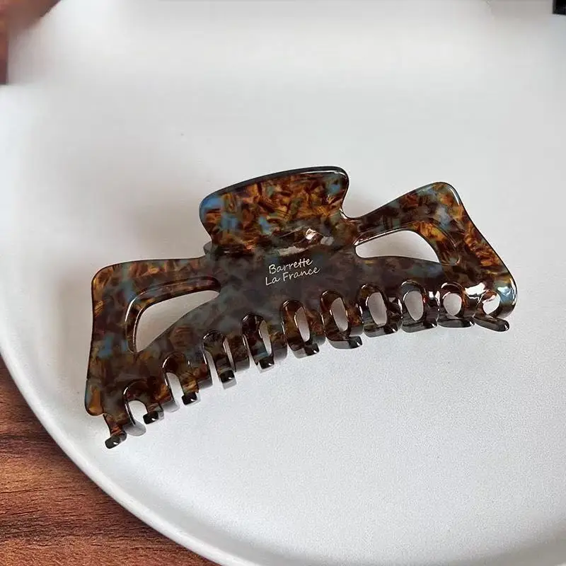 قطعة واحدة من مشبك شعر كبير الحجم مع مشبك شعر على شكل فيونكة حمض الأسيتيك، مشبك شعر على شكل كعكة على الطراز الفرنسي للسيدات، مشبك شعر على شكل قرش للاستحمام