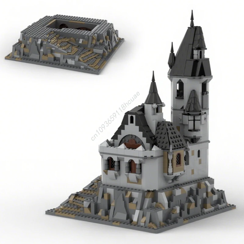 1349 Uds. Modelo de castillo de montaña Modular MOC, bloques de construcción, juguetes artesanales, idea, arquitectura para niños, regalos de cumpleaños y Navidad