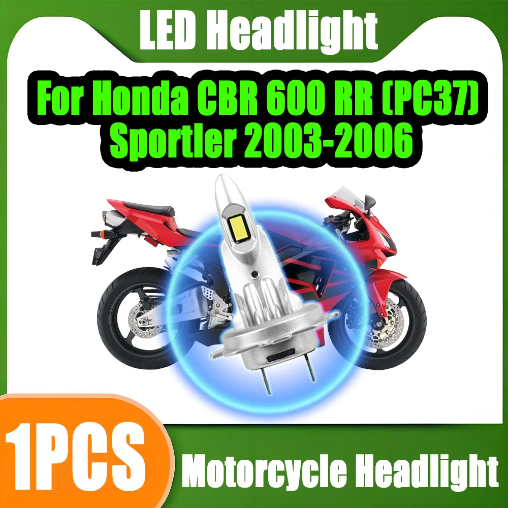 1PCS High Power H7 LED Headlight 60W Motorcycle Light 6000K Plug&Play For Honda CBR 600 RR (PC37) Sportler 2003 2004 2005 2006
