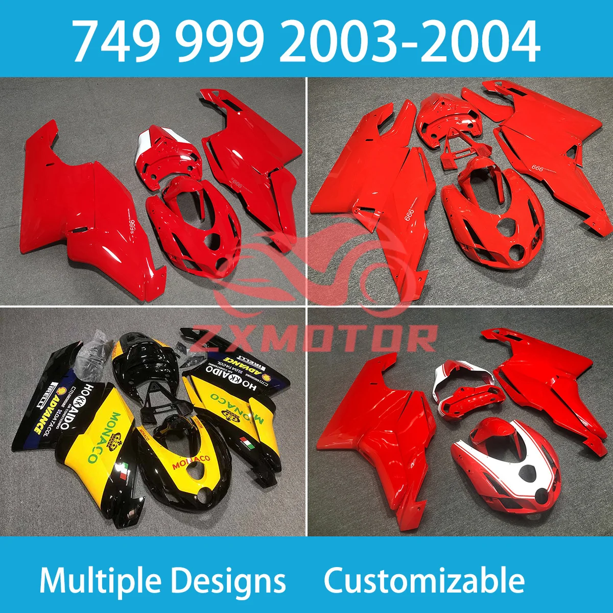 For Ducati 749 999 2003 2004 Rebuild Motorcycle Fairings 03 04 Hot Style Customized ABS Injection High Quality Fairing Kit