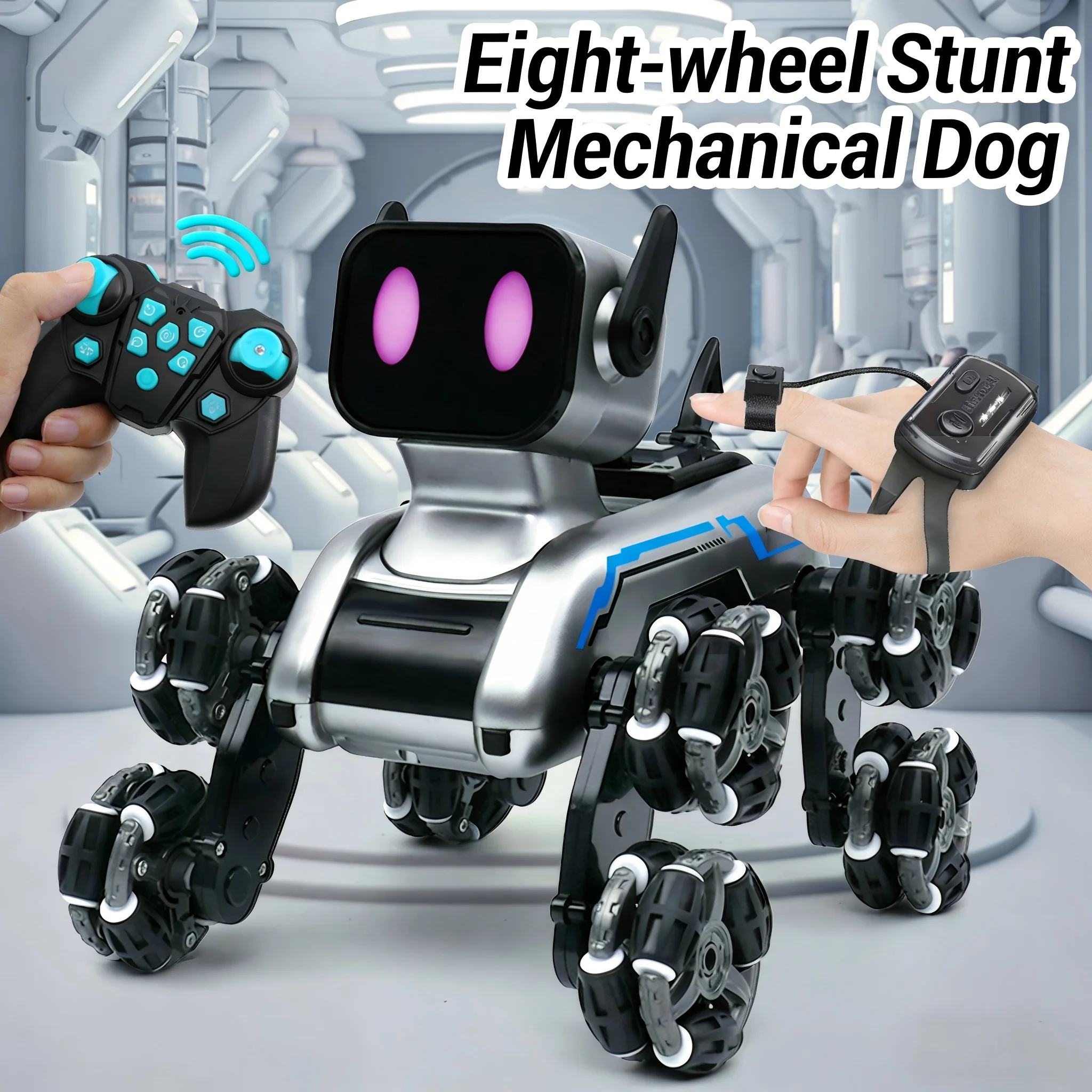 Smart Stunt Robot Dog Wheel - Remote Control Mechanical Electric Toy for Children Customizable Fancy Gift