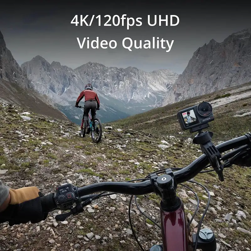 DJI Osmo Action 4 ชุดอุปกรณ์อัลติเมทคอมโบ |   4K/120fps ถ่ายวิดีโอแบบสโลว์โมชั่น, กันน้ำและกันสั่น, สำหรับถ่ายวิดีโอใต้น้ำ ปั่นจักรยาน และวิดีโอบล็อกระดับมืออาชีพ, แบตเตอรี่ทรงพลัง