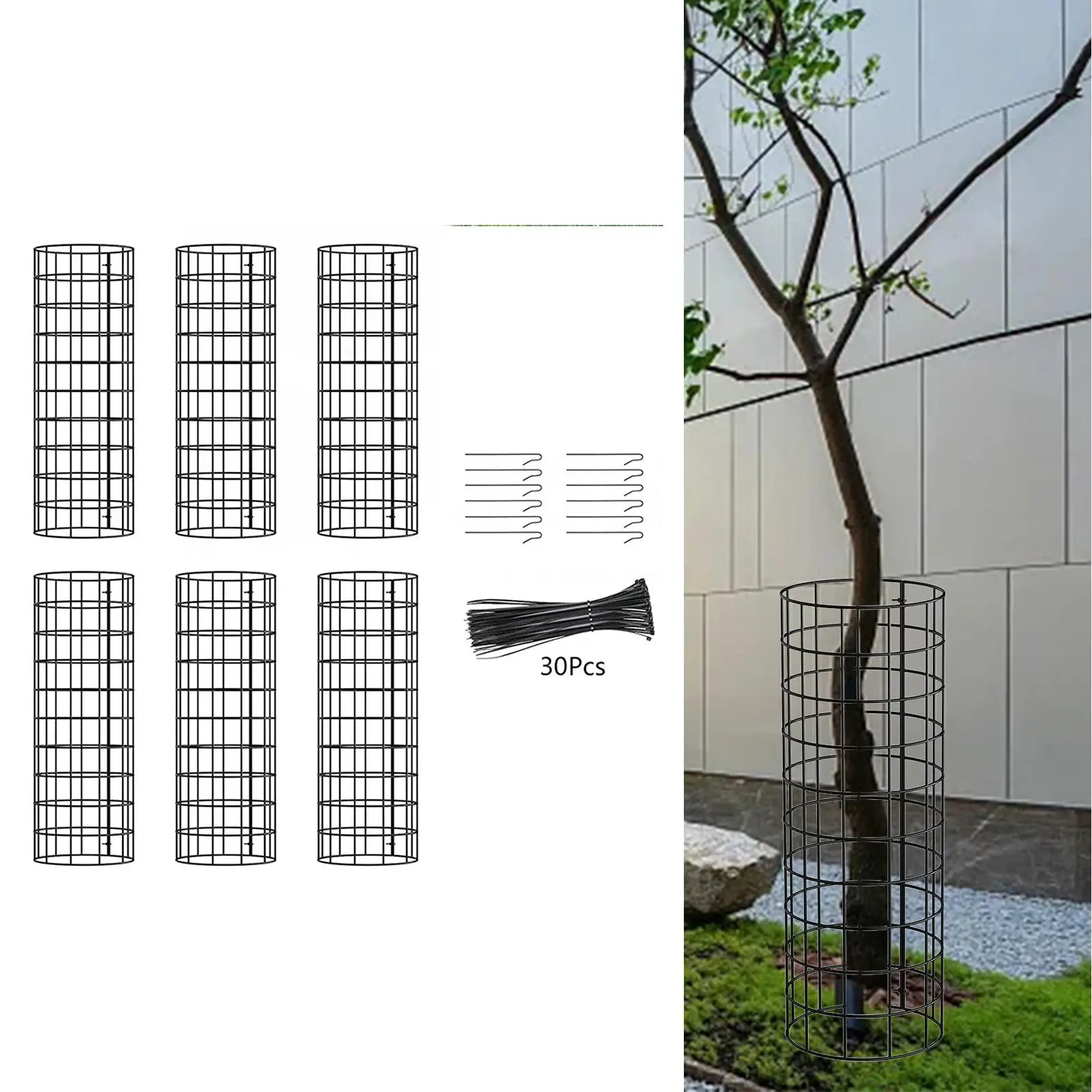 

6Pcs Tree Wrap Cage Plant Guard Durable Multifunctional Accessories Damaged Bark Protector with Ground Spikes Garden Protection