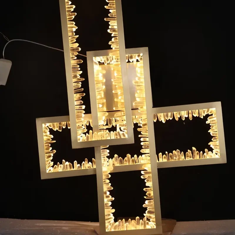 Modern Crystal Home Bedroom Gold Indoor Decorative Led Natural Crystal Sconce Wall Lamps