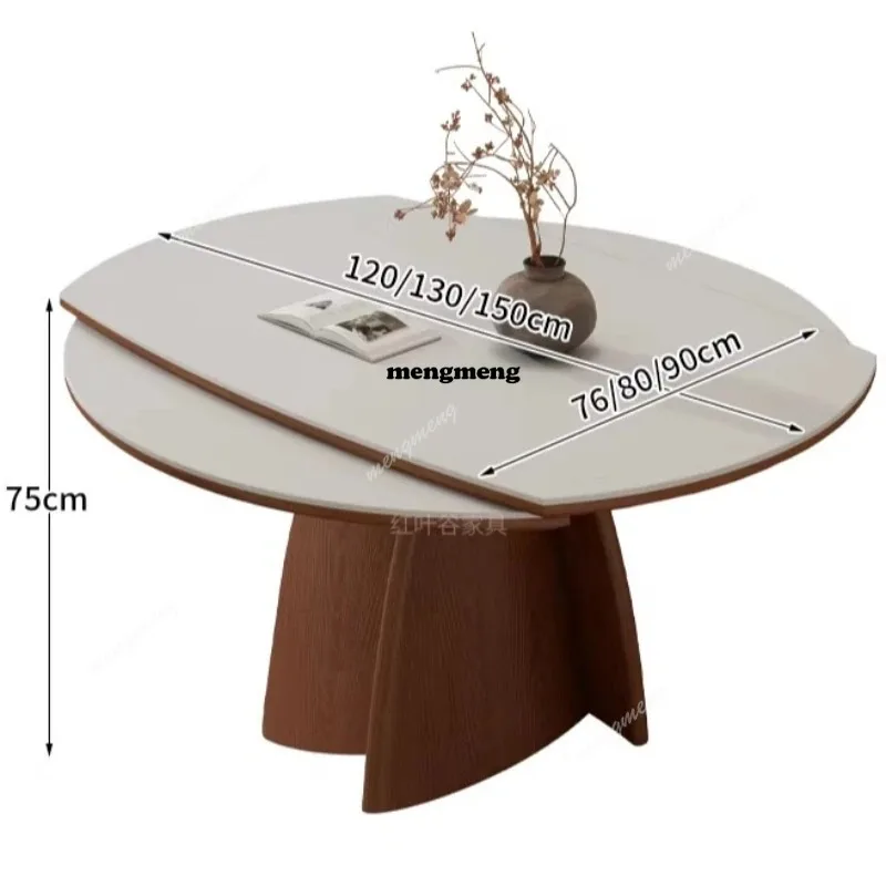 Vintage Rock Slab Dining Table Stretching Contractingtable Variable Dining Table Round Home Furniture Esszimmer Tisch