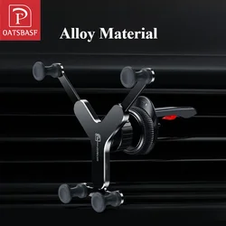 Oatsbasf Alloy Car Cell Phone Mount Car Bracket for Phone Car Air Vent Phone Support Stand Holder for 4.7-7 Inches iPhone Xiaomi
