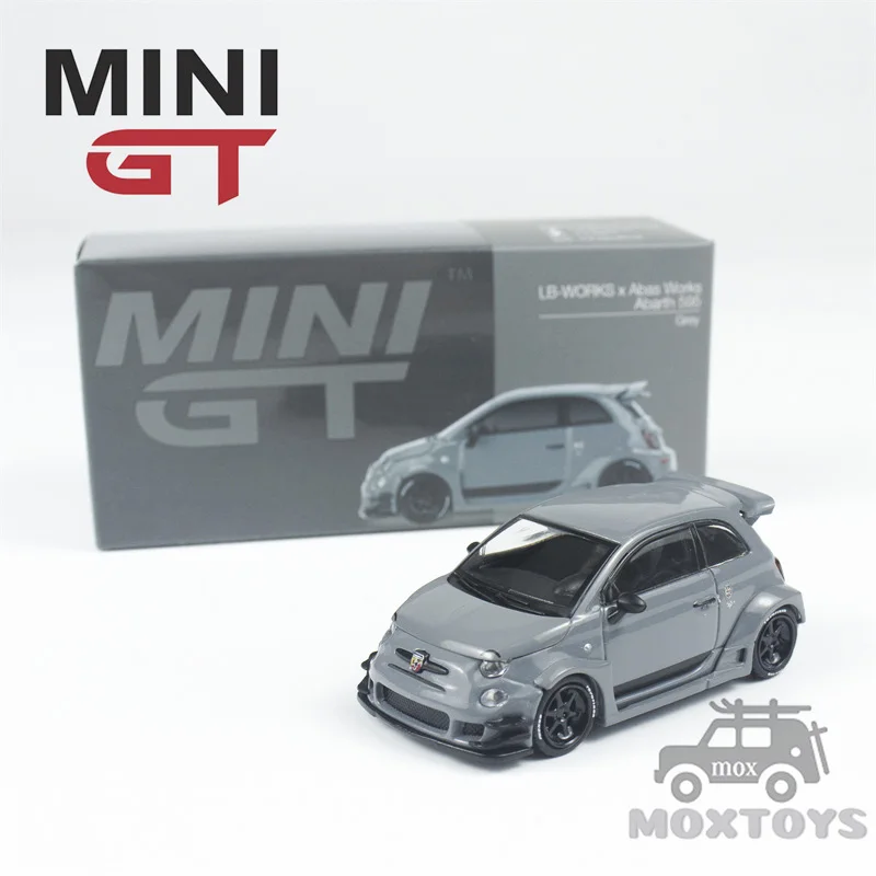 

MINI GT 1:64 LBWK Abarth 595 LB-WORKS x Abas Works Grey Diecast Model Car