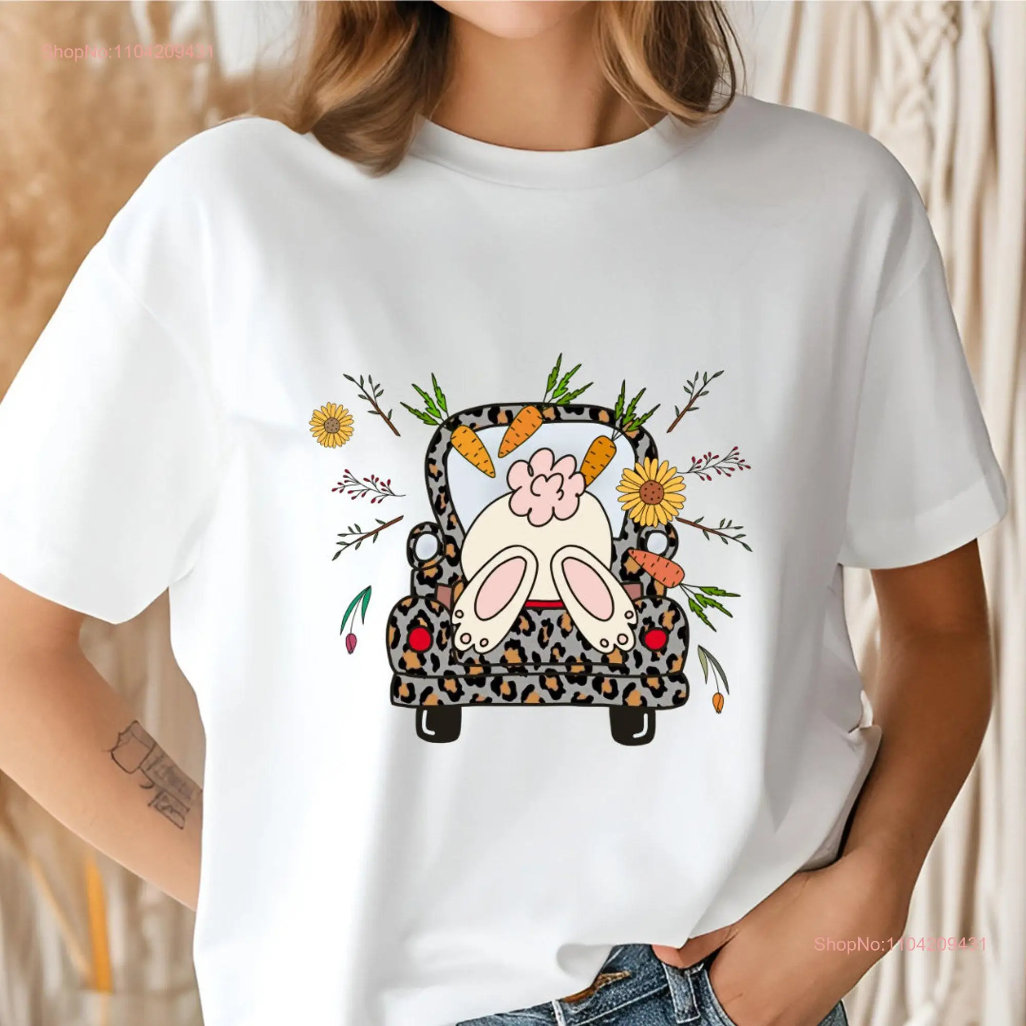 Easter Sublimation Bunny T shirt Leopard Rabbit Printable Artwork Png Bundle Digital File long or short sleeves