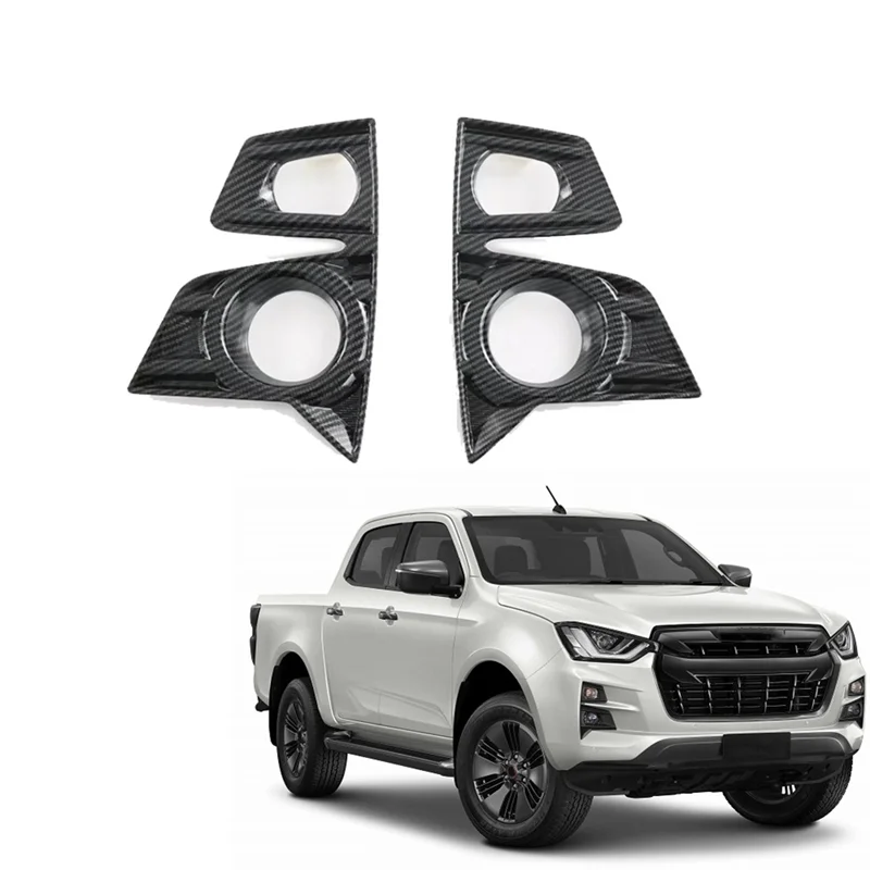 Reliable-Fog Light Lamp Trim Car Front Lamp Accessories ABS Carbon Fiber For Isuzu D-MAX DMAX 2021 2022 2023