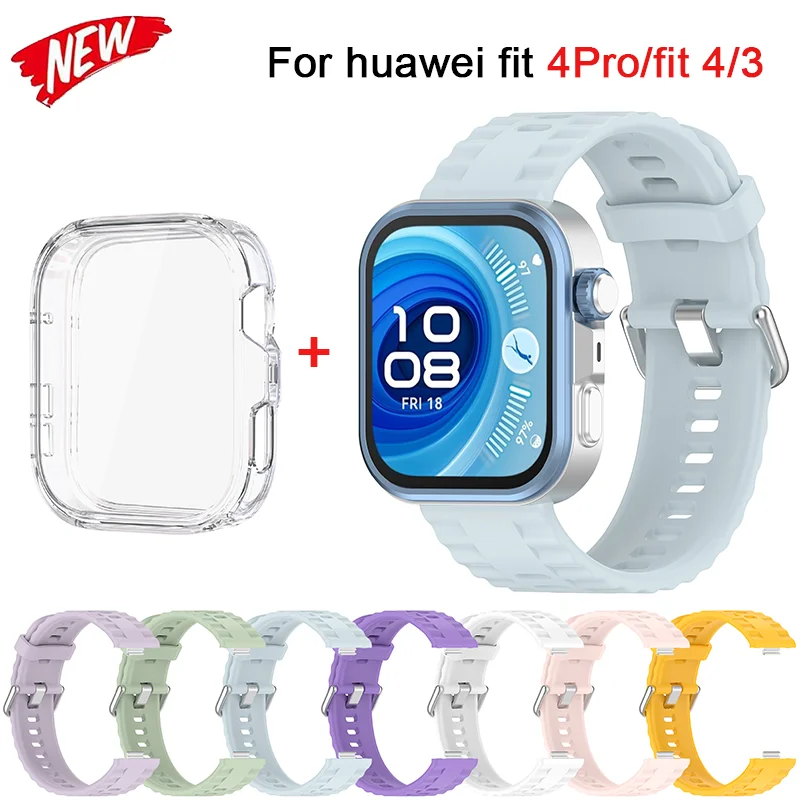 Soft TPU Case+strap for Huawei Watch Fit 4 Pro SmartWatch Strap Cover for Huawei Watch Fit 4 Protective Accessories