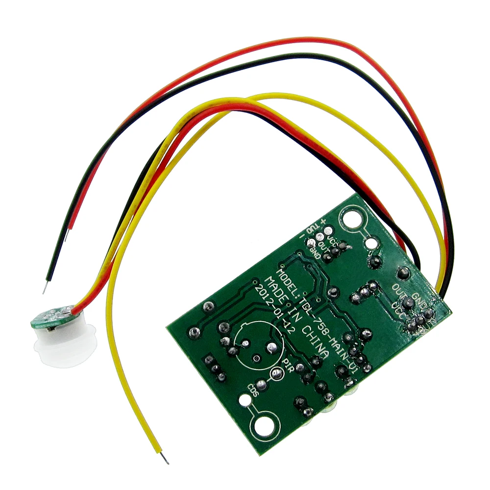 เซ็นเซอร์อินฟราเรดของมนุษย์โมดูลการเหนี่ยวนําร่างกาย 12 v PIR เซ็นเซอร์อินฟราเรดแบบไพโรอิเล็กทริกนําเข้าโพรบเพื่อปรับเอาต์พุตรีเลย์