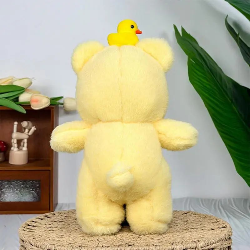 Plush Yellow Bear Huggable Sleep Toy Soft Soothing Doll For Kids Comfortable Stuffed Animal For Boys Girls Youth Teenagers Famil