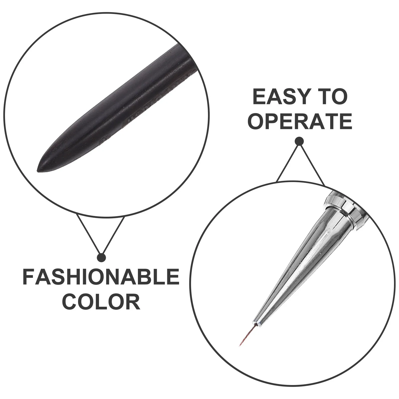 Brosse à ongles à revêtement fin, manche en bois de santal de 6Mm pour des motifs floraux précis et un Design d'ongles détaillé, longue durée