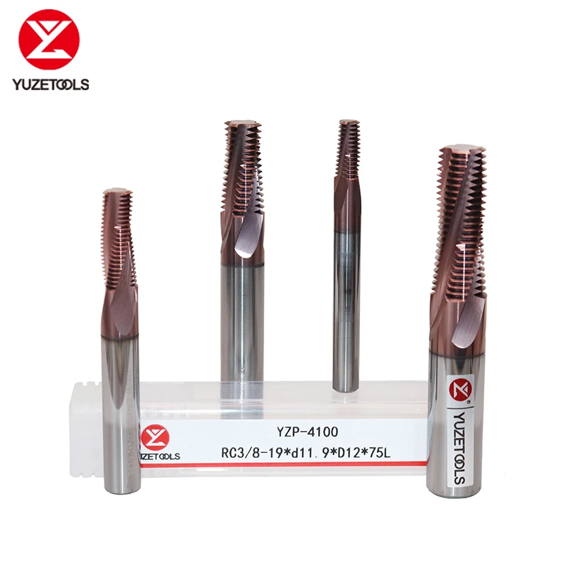 HRC68 Thread Milling Cutter Full Tooth Carbide Tungsten Steel CNC Machining  Coated Cutting Tool Thread BSPT(RC) 1/16-28 Tap