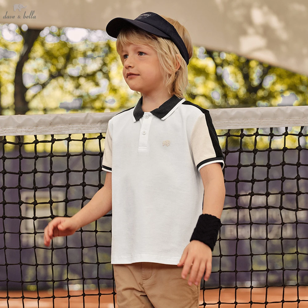Dave Bella Children Summer Polo T-shirt 7-13 Years Kids Short Sleeve Pullover Boys Cotton Casual Sports Tops DK2262366