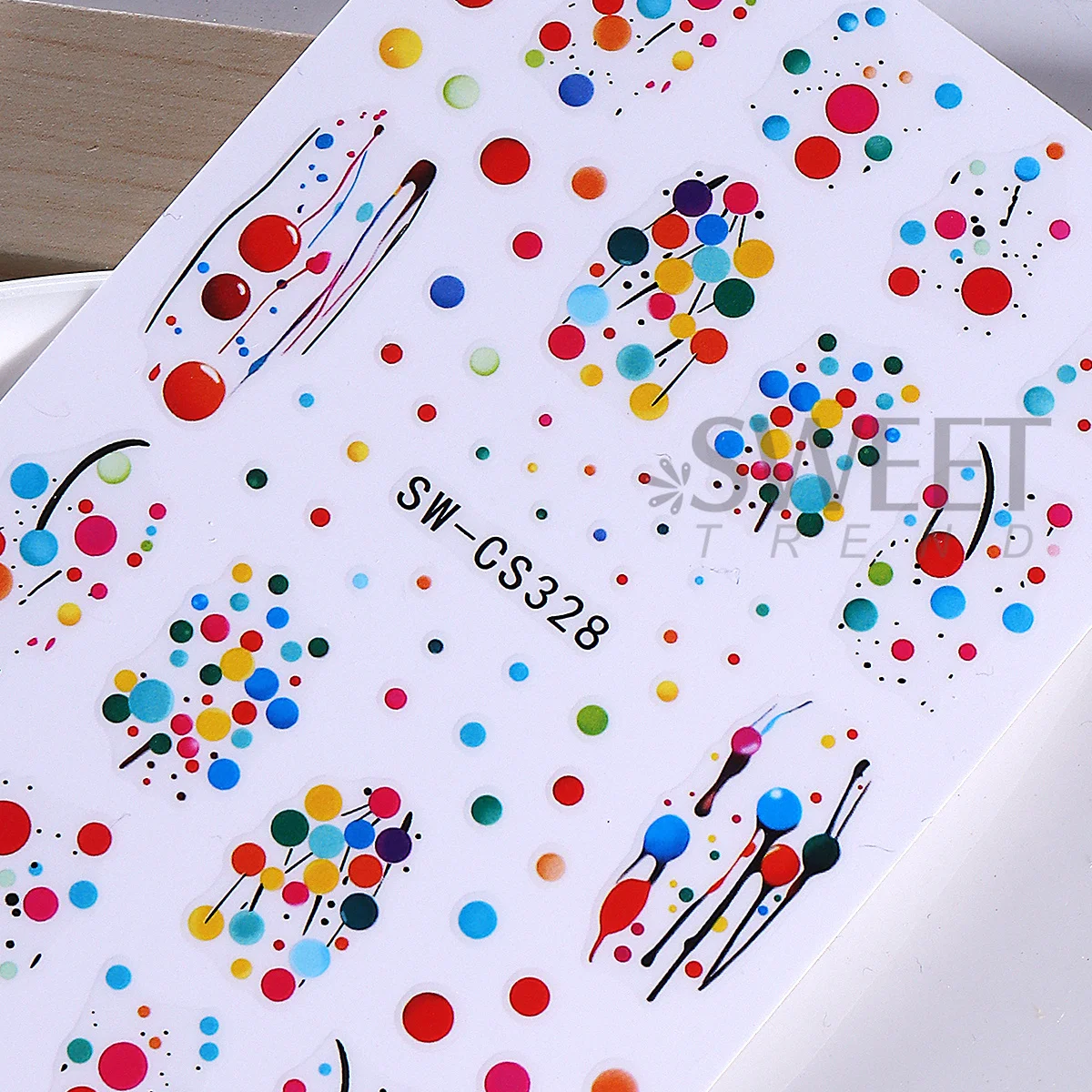 2 قطعة منقطة ملونة ملصقات الأظافر الشارات الكتابة على الجدران متعة نقطة التصميم الفرنسي المتزلجون السنة الجديدة DIY بها بنفسك تتجه مانيكير ديكور رقائق